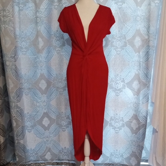 London Times Plus Size Cold-Shoulder Faux-Wrap Maxi Dress - Macy's